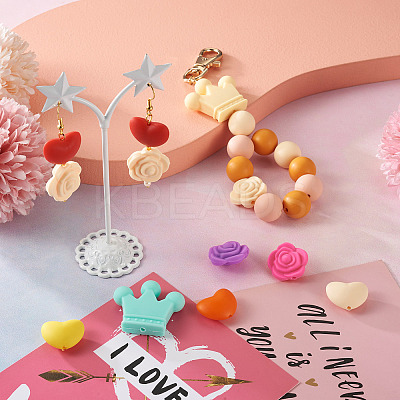50Pcs 15 Style Food Grade Eco-Friendly Silicone Focal Beads SIL-TA0001-10-1