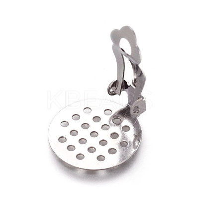 Tarnish Resistant Stainless Steel Clip-on Earring Findings STAS-L207-18P-1