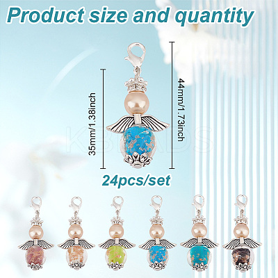 Lampwork & Glass Pendant Decoratons HJEW-GO00027-1