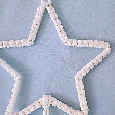 Bohemian Macrame Star Woven Polycotton Wall Hanging Ornaments PW-WG65708-01-1