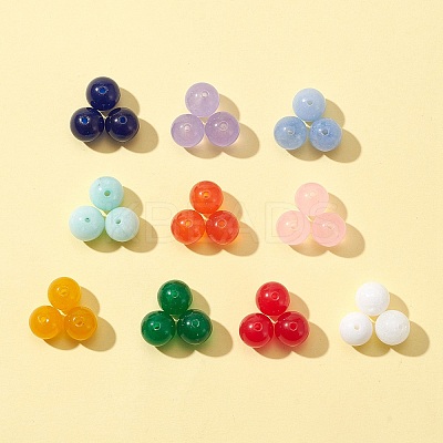 100Pcs 10 Colors Natural Dyed Malaysia Jade Beads G-FS0002-49-1