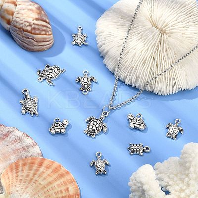 90Pcs 9 Styles Tibetan Style Zinc Alloy Charms TIBEP-CJ0002-02-1