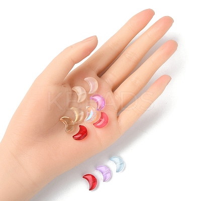 35Pcs Transparent Spray Painted Glass Beads GLAA-YW0001-74-1
