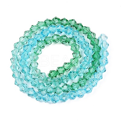 Gradient Color Baking Paint Glass Bead Strands DGLA-A039-T2mm-A018-1