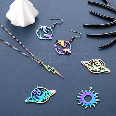 8Pcs 4 Style Ion Plating(IP) 201 Stainless Steel Pendants STAS-LS0001-66MC-1