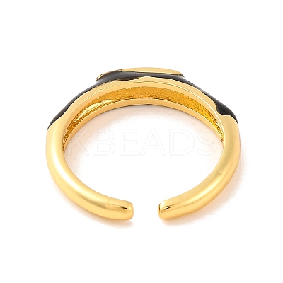Brass Micro Pave Clear Cubic Zirconia Open Cuff Rings RJEW-U009-18G-1