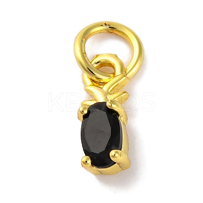 Rack Plating Brass Micro Pave Cubic Zirconia Charms KK-F881-03G-01-1