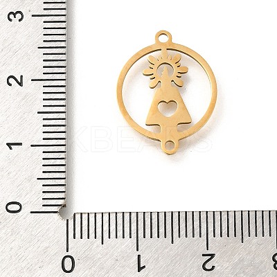 201 Stainless Steel Laser Cut Connector Charms STAS-R132-14G-1