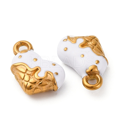 304 Stainless Steel Enamel Charms STAS-Q363-12D-G-1