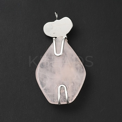 Natural Rose Quartz Pendants G-G870-06P-1