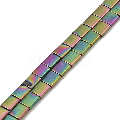 Electroplated Frosted Non-magnetic Synthetic Hematite Beads Strands G-G089-B01-02-1