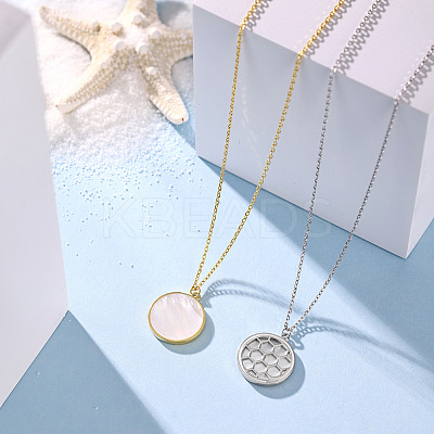 925 Sterling Silver Cable Chain Necklaces NJEW-Q342-01G-1