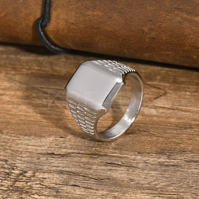 Rectangle 304 Stainless Steel Finger Rings for Men FS-WG80AFC-09-1