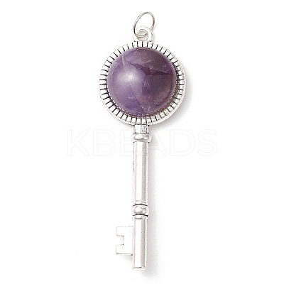 Natural Amethyst/Rose Quartz/Lapis Lazuli/Synthetic/Opalite/Black Stone Big Pendants PALLOY-JF02880-1