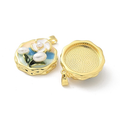 Brass Enamel Pendants KK-Z083-11G-1