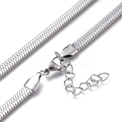 Non-Tarnish Unisex 304 Stainless Steel Herringbone Chain Necklaces NJEW-O119-01B-P-1