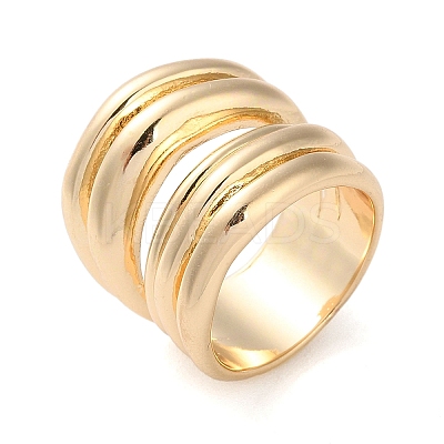 Multi Layer Alloy Wrap Finger Rings for Women RJEW-K277-02G-1