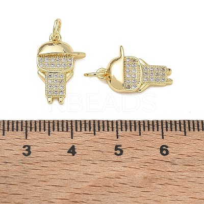 Brass Micro Pave Clear Cubic Zirconia Pendants CU-CBA9AFC-01G-33-1