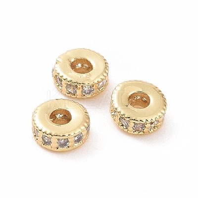 Brass Micro Pave Cubic Zirconia Beads KK-A181-VF432-2-1
