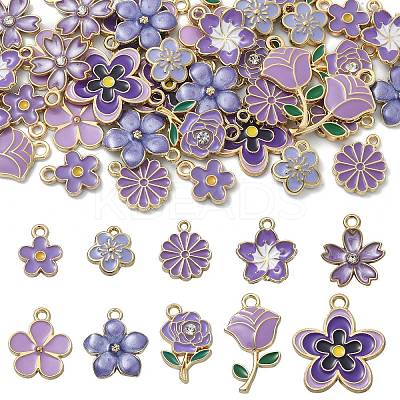 40Pcs 10 Style Alloy Enamel Pendants ENAM-CJ0005-70-1