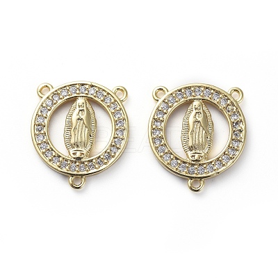Brass Micro Pave Cubic Zirconia Chandelier Component Links ZIRC-G157-28G-1