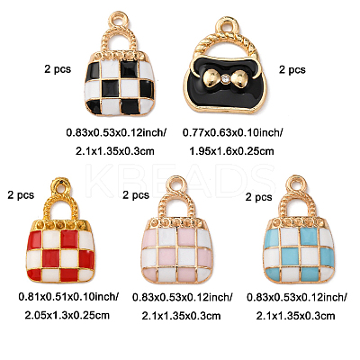 10Pcs 5 Styles Alloy Enamel Pendants ENAM-FP0002-38-1