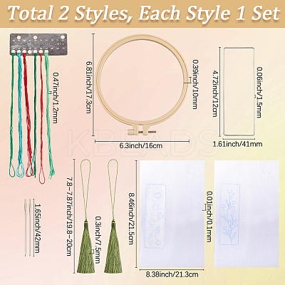 DIY Bookmarks Embroidery Kits DIY-SC0029-44A-1
