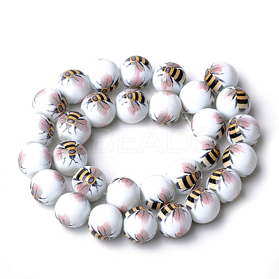 Printed & Spray Painted Glass Beads LS-X-GLAA-S047-01C-1