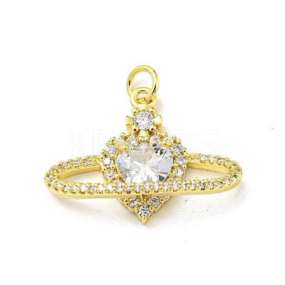 Brass Micro Pave Cubic Zirconia Pendants FIND-Z023-11G-1