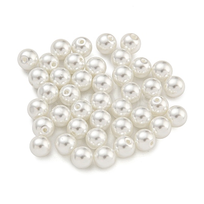 Baking Paint Pearlized Glass Pearl Round Beads HY-S004-01G-1