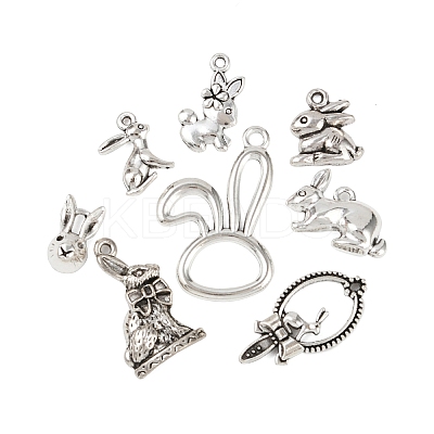 40Pcs 8 Style Tibetan Style Alloy Pendants TIBE-FP0001-16-1