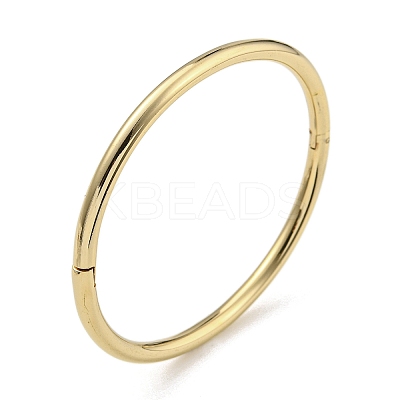 PVD Vacuum Plating 202 Stainless Steel Plain Round Ring Hinged Bangles for Women Men BJEW-M317-06E-G-1