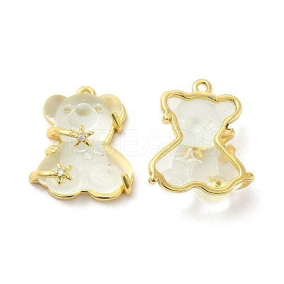 Transparent Resin Crystal Rhinestone Pendants LS-KK-H438-04G-05-1