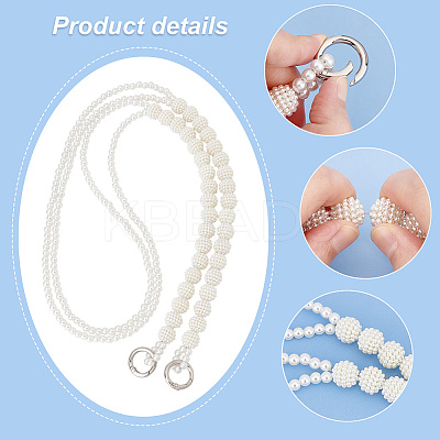 1Pc Acrylic Imitation Pearl Bead Chain Bag Handle FIND-PH0009-62A-1