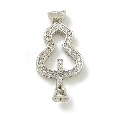 Rack Plating Brass Micro Pave Cubic Zirconia Fold Over Clasps KK-K386-07P-1