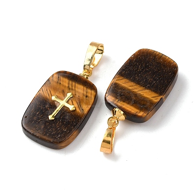 Natural Tiger Eye Pendants G-G461-06G-09-1