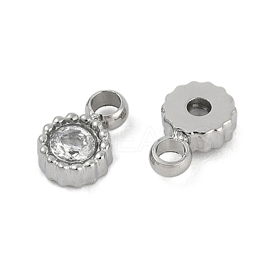 304 Stainless Steel Micro Pave Cubic Zirconia Pendants STAS-I325-024P-1