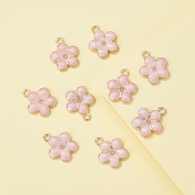 Light Gold Plated Alloy Enamel Pendants X-ENAM-R136-17A-1