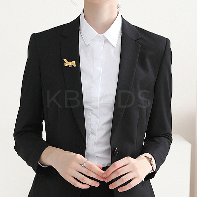12Pcs 3 Colors Bowknot Brass Brooches for Women JEWB-CA0001-56-1