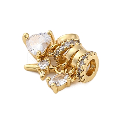 Brass Micro Pave Cubic Zirconia Pendants KK-P289-03G-1