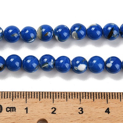 Assembled Synthetic Stone and Trochus Shell Beads Strands G-B128-08B-05-1