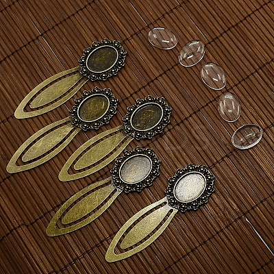 18x13mm Clear Domed Glass Cabochon Cover for DIY Alloy Portrait Bookmark Making DIY-X0124-AB-NR-1