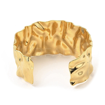 304 Stainless Steel Textured Cuff Bangles LS-BJEW-P302-13G-1