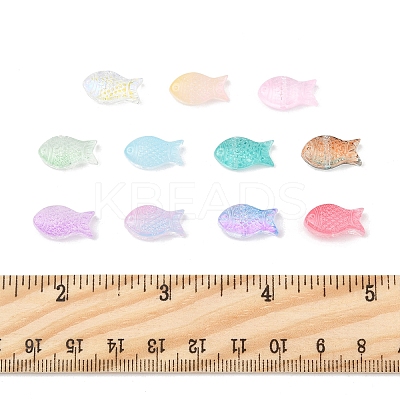 50Pcs Transparent Spray Painted Glass Beads GLAA-FS0002-06G-1
