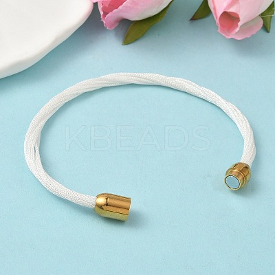 304 Stainless Steel with Polyester Metallic Cord Bracelets for Women BJEW-Z145-01G-32-1