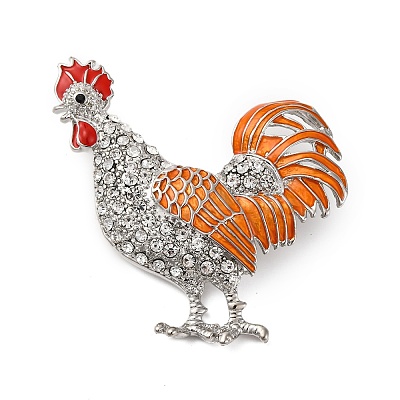 Zinc Alloy Crystal Rhinestone Enamel Brooch LS-JEWB-U010-02P-02-1