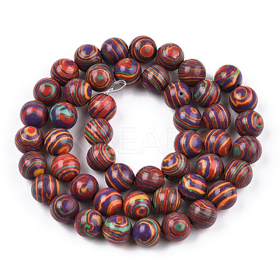 Round Dyed Gemstone Beads Strands G-R251-02A-1