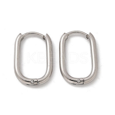 Non-Tarnish 304 Stainless Steel Oval Hoop Earrings EJEW-M218-02A-P-1