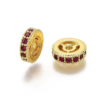 Brass Micro Pave Cubic Zirconia Beads KK-C106-24B-01-1