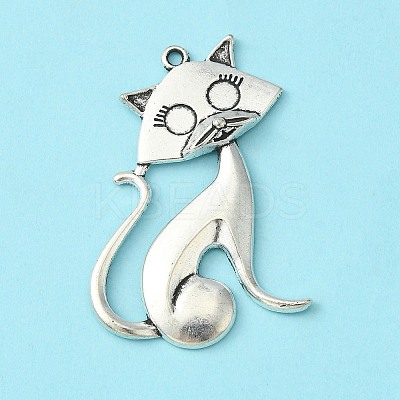 Tibetan Style Alloy Kitten Pendants TIBEP-22758-AS-NR-1
